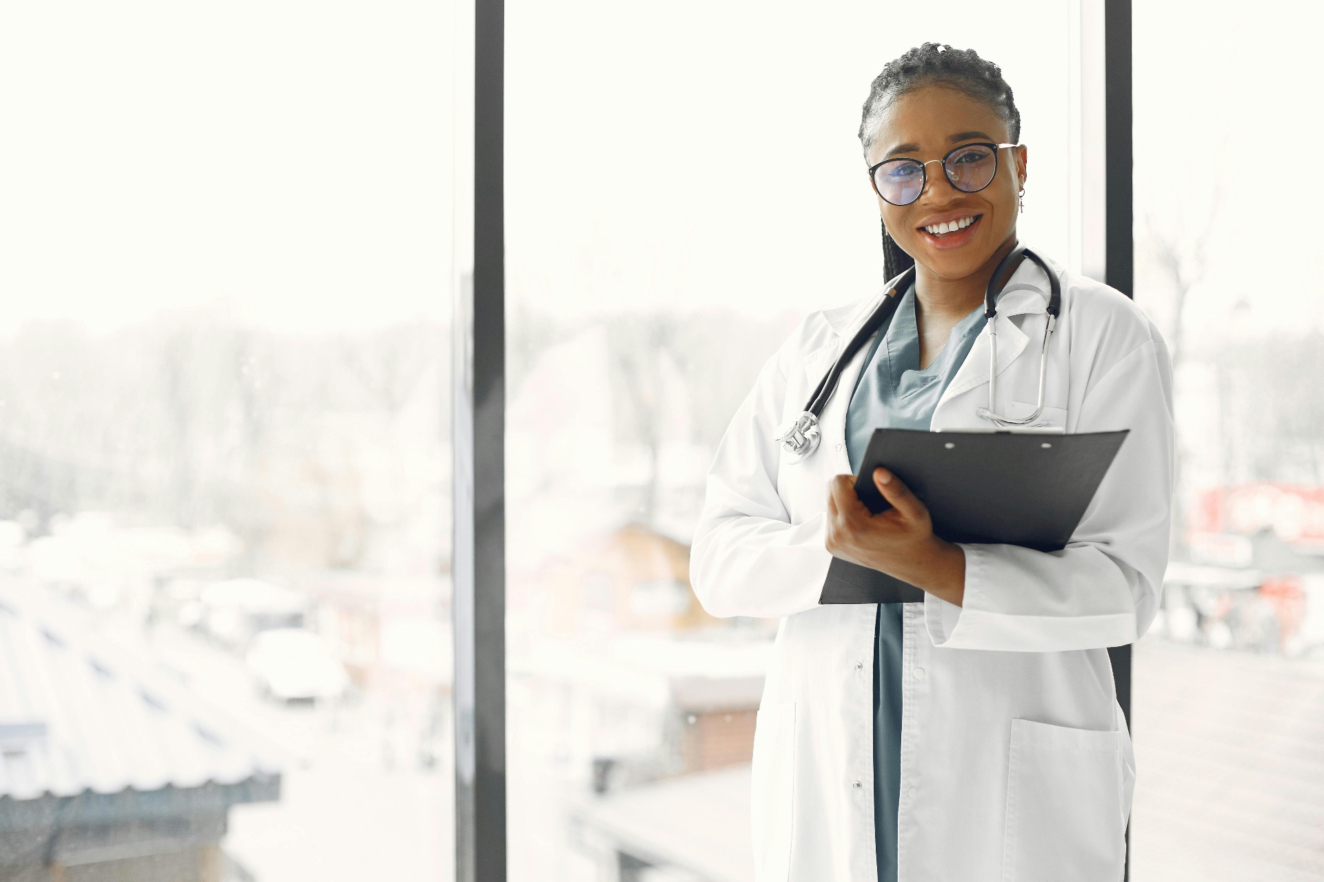 Compassionate physician with a patient
